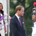 Day One: Kate wears purple and white print dress by locally-born designer Prabal Gurung for State Dinner