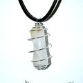 COLLIER PENDENTIF ''CAGE MINI'' QUARTZ BLANC 39 