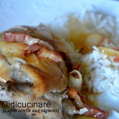 Petits plats: Lapin confit aux oignons