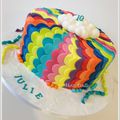 Gâteau arc en ciel pour Julie