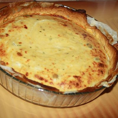Quiche thon, chèvre frais et ciboulette 
