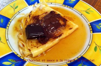 Crêpes au Chocolat et sauce à la liqueur de Chocolat