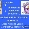 01 à 17 - 1979 - N3 - SCB 4 VILLEFRANCHE SAINT JEAN BEAULIEU FC 1 - 1er But SCB - Manset 43' - 07 04 2018