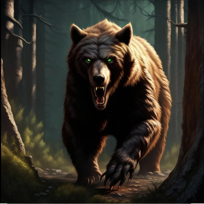 soudain un ours gigantesque apparue