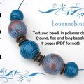 Textured beads in polymer clay by louanneblue