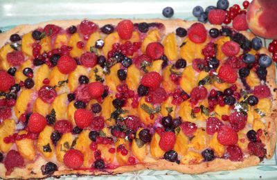 TARTE AUX FRUITS D’ETE ET AU BASILIC