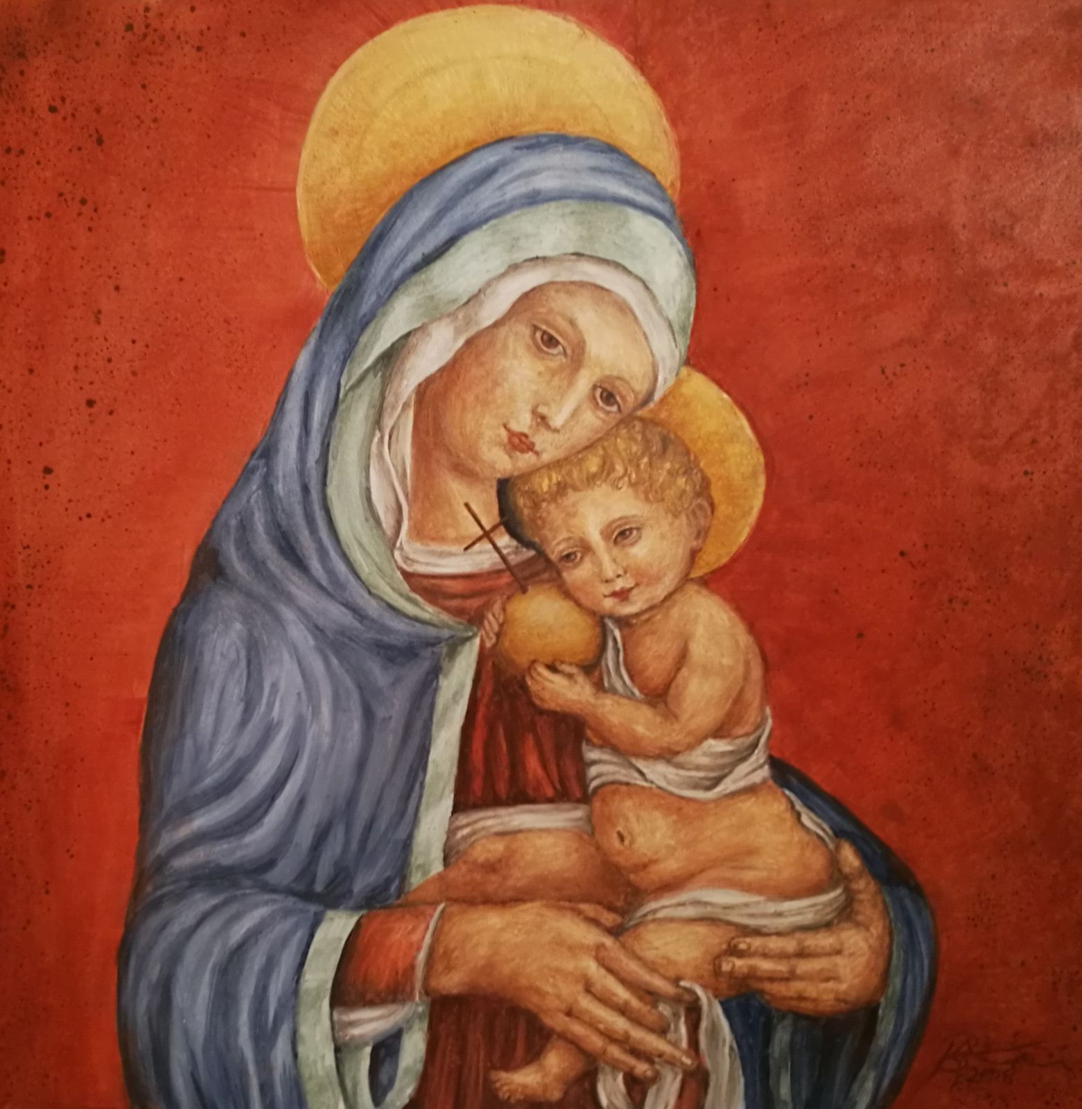 vierge et l enfant a fresco