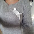 Broche chat origami 