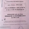 1ères puces des Loisirs Créatifs et des couturières - dimanche 12 octobre 2014