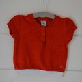 Tee-shirt en éponge rouge et blanche Petit Bateau - 12M