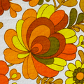 Vintage ... TISSU FLEURI * Seventies 