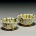 Two small sancai-glazed pottery cups ,Tang dynasty (618-907) 