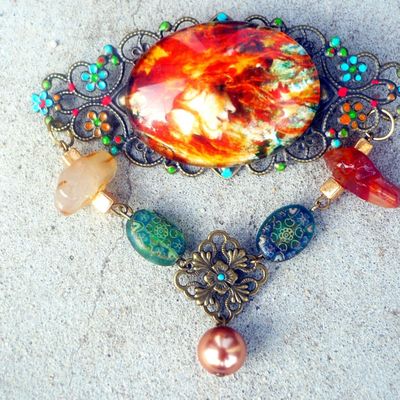 Broche La Rousse flamboyante