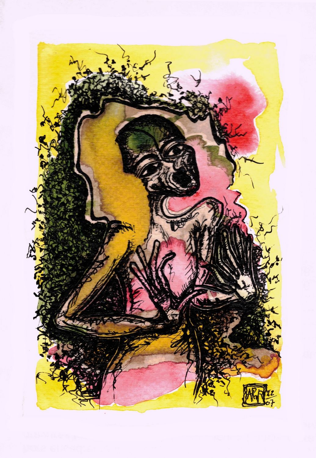 Jours Sombres N°6 - café encres - plume pinceau - Anne Philomène Rollin 2022_ADAGP