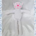 Doudou Peluche Chat Blanc Rose Fluo Bout'Chou