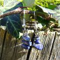 Boucles d'oreilles chips de gemme : sodalite