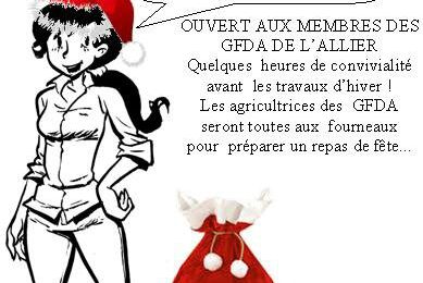 Repas de fin d'année 9 décembre 2013 Tronget à midi : tou(te)s les membres des GFDA de l'Allier sont invité(e)s..