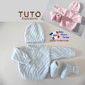 PATRON tricot bb FACILE et PREMA modele layette bébé et patron a tricoter Explications tuto brassière, bonnet, chaussons et Reborn