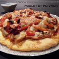 PIZZA A LA CRÈME DE ROQUEFORT POULET ET POIVRON