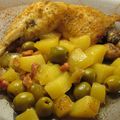 Cocotte de poulet aux olives et citrons confits