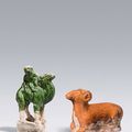 Miniature pottery ram and camel, China, Tang dynasty, 618 – 906