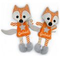 Doudou renard gris orange personnalisé