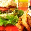 Hamburgers et frites maison pour les vacances