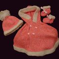 Kit naissance rose avec cape - coton et mohair