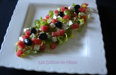 Salade fraicheur, pastèque, feta, etc…