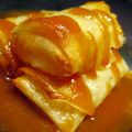 Nems de pommes vertes au gingembre et sauce caramel fleur de sel