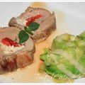 Filet mignon de porc farci au brocciu et au poivron rouge mariné 