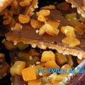 Nougatine aux amandes, chocolat et oranges confites