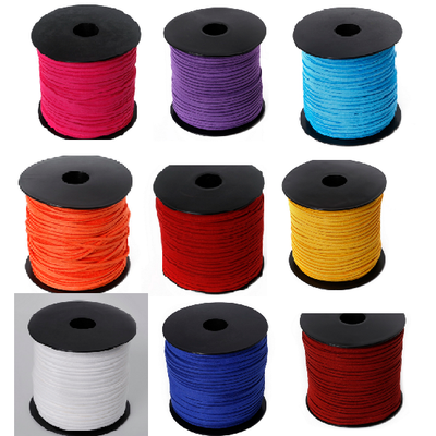 Grand lot de 45 mètres ruban aspect suédine 3 mm , 9 coloris en mélange