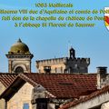 1083 Maillezais Guillaume VIII duc d'Aquitaine fait don de la chapelle du château de Pons à l’abbaye St Florent de Saumur