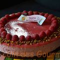 Bavarois framboises/miroir fraises
