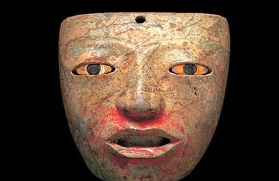 Teotihuacan Stone Mask with Shell and Pyrite Inlay, 250-750 C.E.
