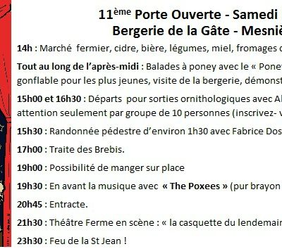11ème Porte Ouverte - Bergerie de la Gâte - Mesnière-En-Bray