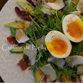 Salade au Magret de Canard, Avocat, Oeuf Mollet, Parmesan, Vinaigrette Framboise