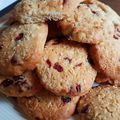 Cookies flocons d'avoine et cranberries