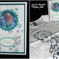 Carte anniversaire et tee-shirt "REINE DES NEIGES"