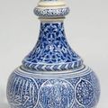 Théodore DECK (1823-1891), Vase pansu et Flacon à panse boule à décor d'inspiration islamique 