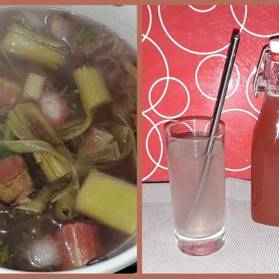 Sirop zéro déchet rhubarbe et fraise