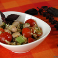 Salade d'été aux haricots coco, sans blé, sans lait, sans oeuf