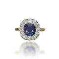 A sapphire and diamond ring, by Tiffany & Co