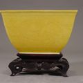 Square Form Imperial Yellow Bowl. Qing Dynasty, Qianlong Period (1736-1795). 