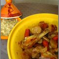 Tajine de poulet aux navets et carottes