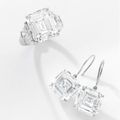 Pair of 7.01 and 7.03 carats diamond earrings & 7.06 carats diamond ring