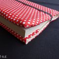 Liseuse rouge à pois blanc avec sa pochette matelassée assortie