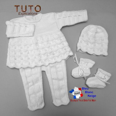 Patron à tricoter - Ensemble tricot bébé - cadeau de naissance - PDF