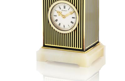 A gold, enamel and agate minute repeating carriage clock, by Cartier, circa 1920
